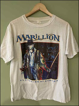 T-Shirt: Clutching At Straws - Winter Of 1987-88 (front) - November 1987